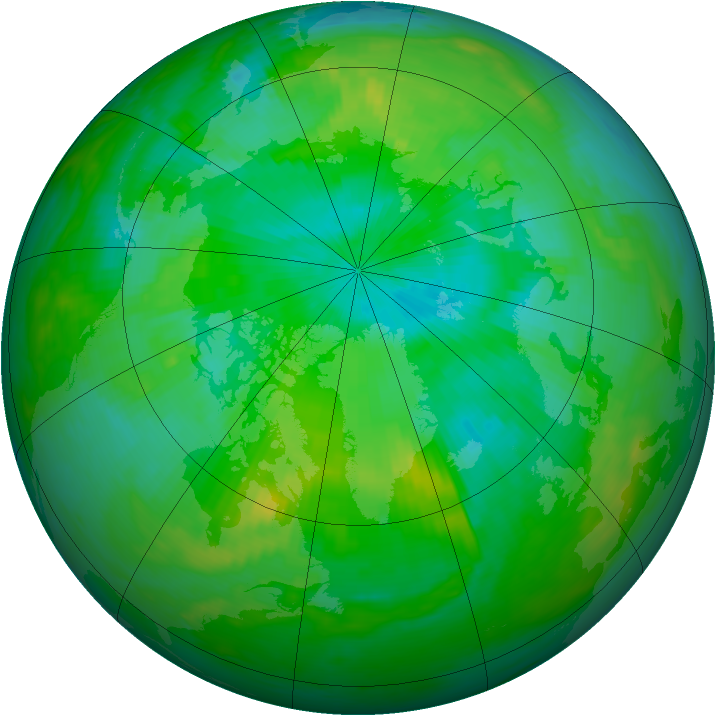 Arctic ozone map for 10 August 1984